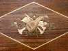 Marquetry on lid